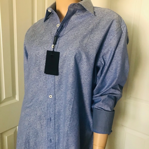 New Bugatchi Floral Tech Long-Sleeve Sport Shirt - Picture 13 of 17